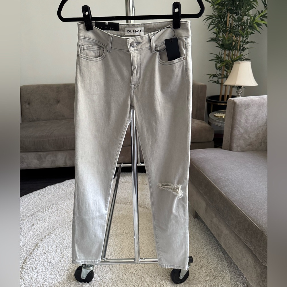 DL1961 Margaux Silver Gray Ankle Skinny Instasculpt Denim Jeans Size 27 New